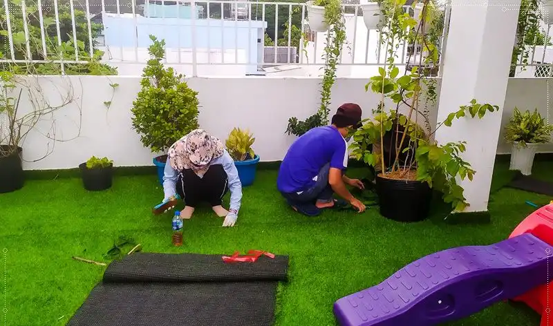 Thiết kế thi công cỏ nhân tạo sân vườn đẹp mắt