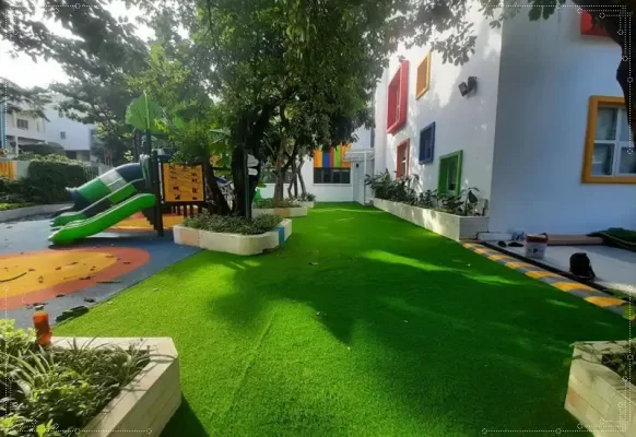 Cỏ nhân tạo ứng dụng cho sân vườn đẹp mắt