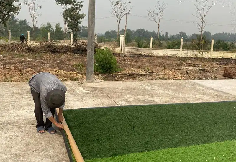 Trải thảm cỏ phủ khu vực cần trải cỏ