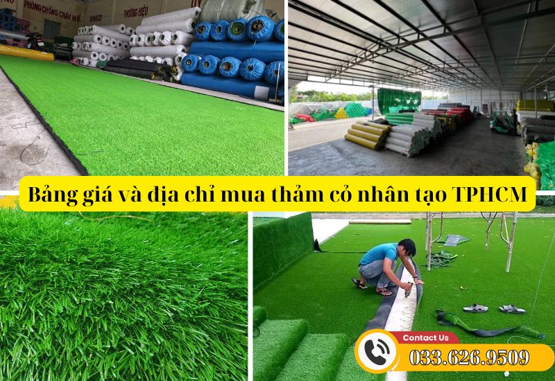 Bảng giá và địa chỉ mua thảm cỏ nhân tạo TPHCM giá rẻ