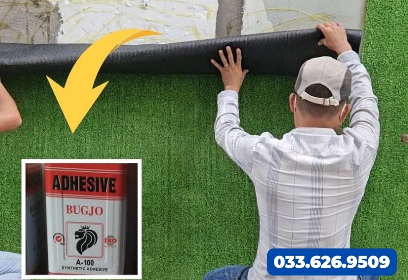 Thi công dán tường bằng keo dán Bugjo