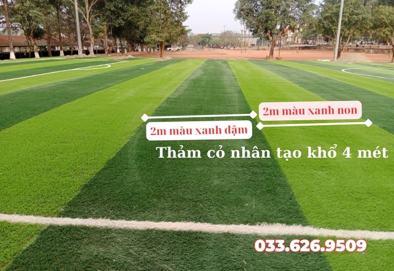 Thảm cỏ nhân tạo khổ 4m sân bóng đá