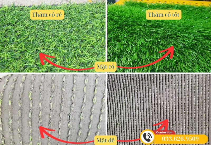 So sánh chất lượng 2 loại cỏ nhân tạo