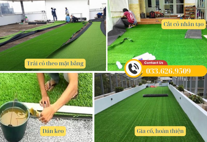 Thi công thảm cỏ nhân tạo đúng cách