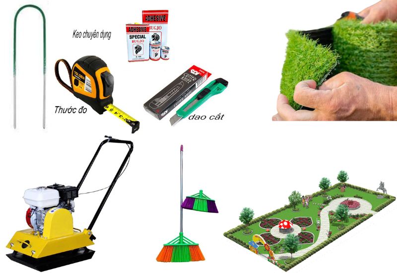 Bước 1: Chuẩn bị vật tư cần thiết, lên thiết kế thi công sân vườn