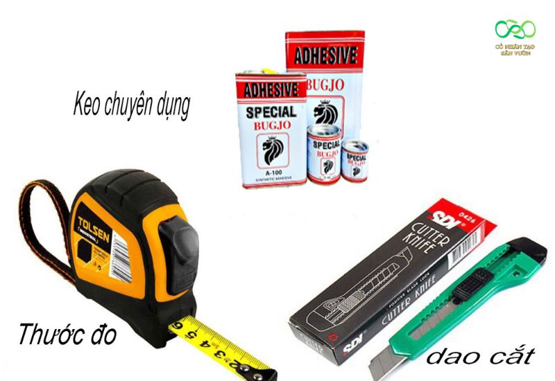 Vật tư cần thiết khi thi công cỏ nhân tạo ốp tường