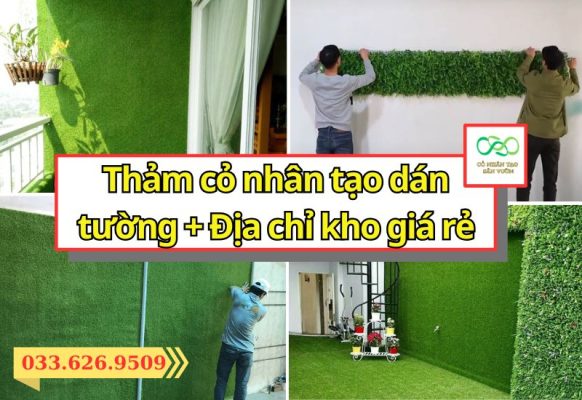 Bảng giá và địa chỉ kho bán thảm cỏ nhân tạo dán tường