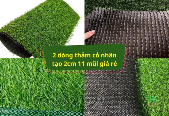 2 dòng cỏ nhân tạo 2cm giá rẻ 110 mũi