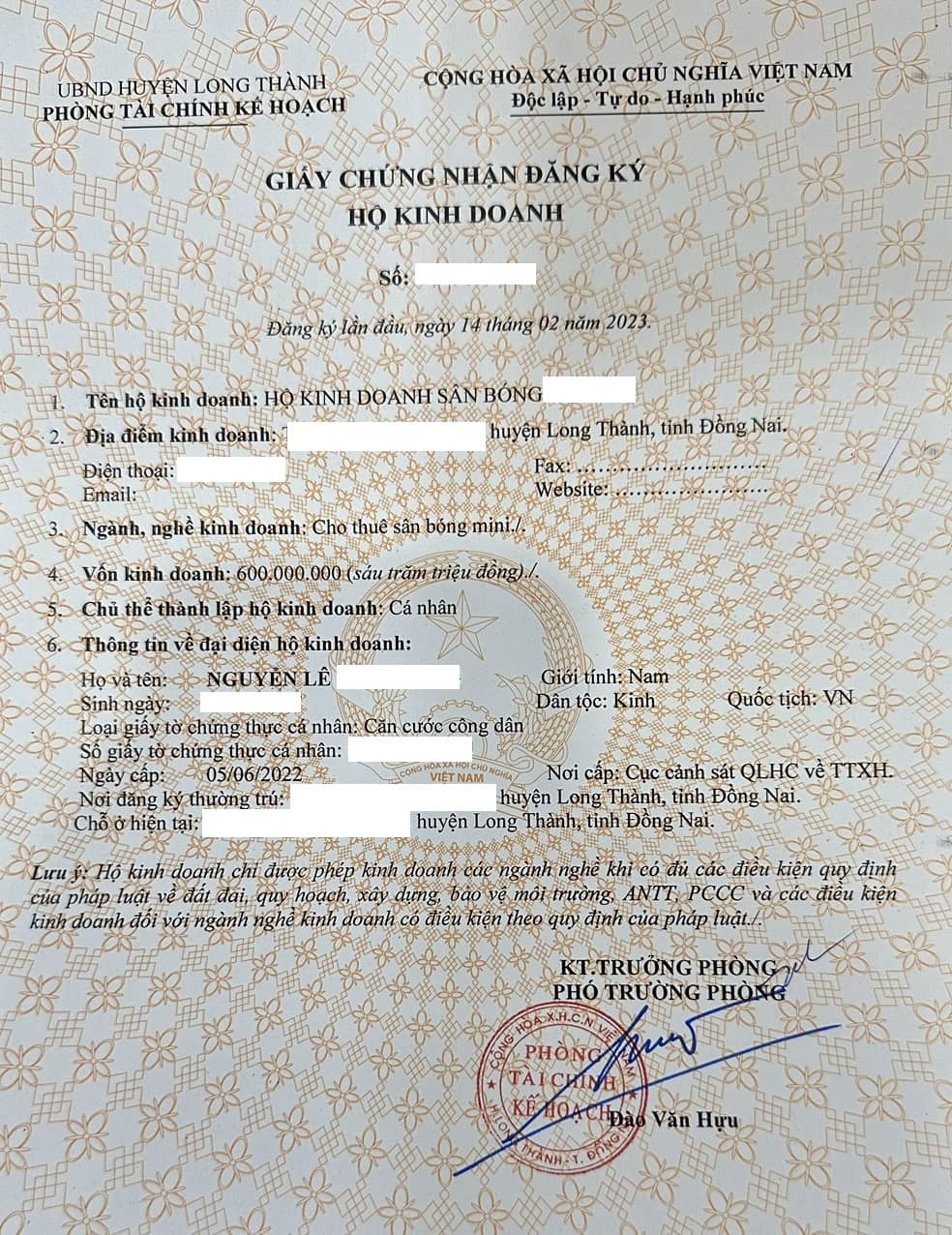 Giấy phép kinh doanh