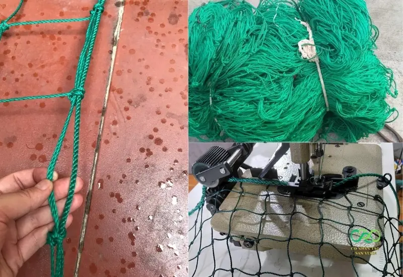 Lưới bao quanh sân bóng đá giúp giữ bóng không văng ra ngoài khu vực sân.