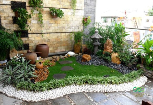 Thiết kế góc nhỏ trước sân, tạo điểm nhấn xanh