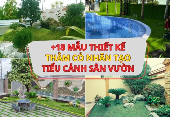 +18 mẫu thiết kế cỏ nhân tạo làm tiểu cảnh sân vườn đẹp mắt