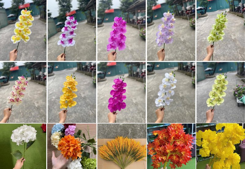 Cành cây hoa lá giả trang trí