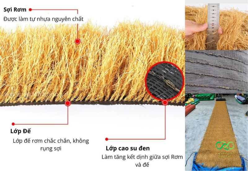 Thông số kỹ thuật của thảm rơm nhân tạo