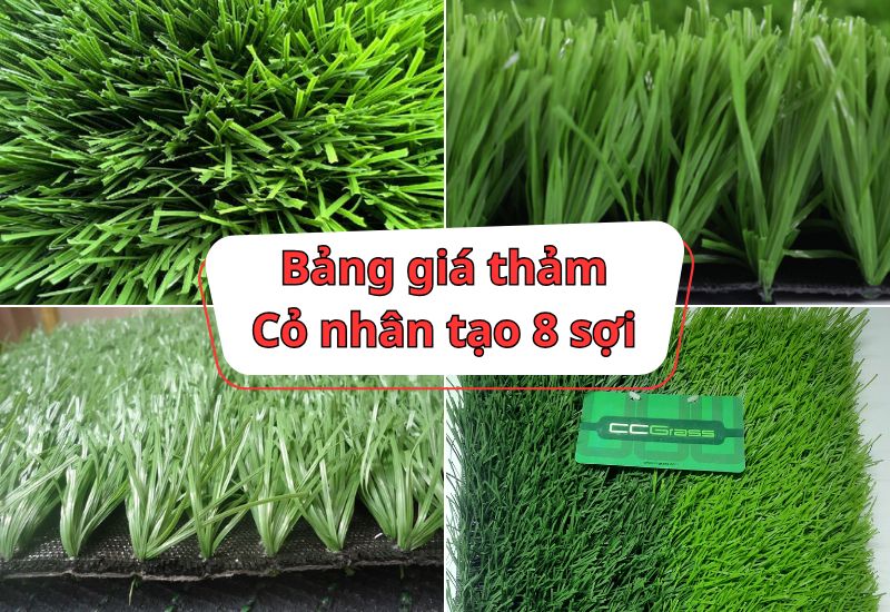 Bảng báo giá thảm cỏ nhân tạo 8 sợi