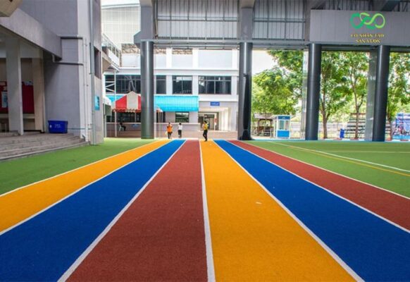 Cỏ đa sắc màu ứng dụng cho trường học