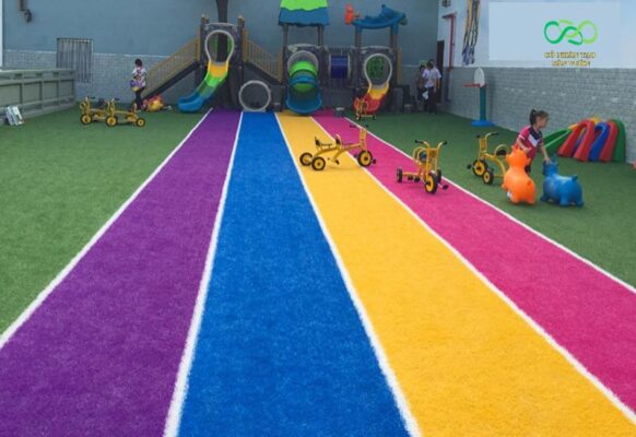 Cỏ nhân tạo 5 màu có line trắng